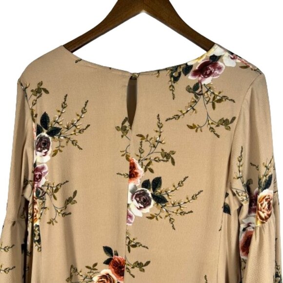 Umgee Womens Boho Floral Shift Dress Size Large Bell Sleeves Knee Length Casual - Picture 9 of 13